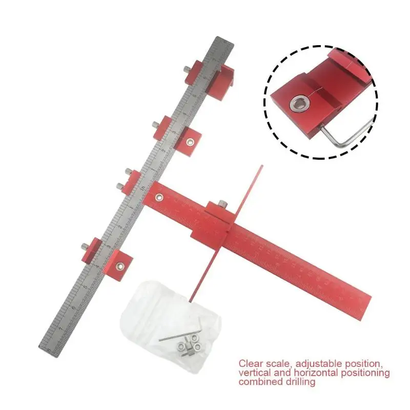 

Multi-functional Furniture Woodworking Hole Locator Aluminum Alloy Plastic and Stainless Steel Adjustable Drill Guide Bit