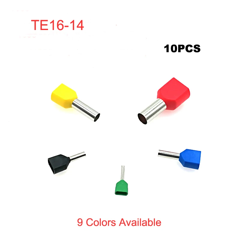 10pcs TE16-14 Dual wire tube insulated terminal