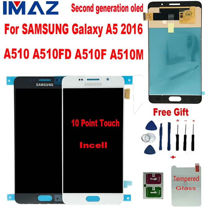 Дигитайзер сенсорного экрана IMAZ 2ND OLED для Samsung Galaxy A5 2016 A510 A510F A510M A510FD A5100 запасные