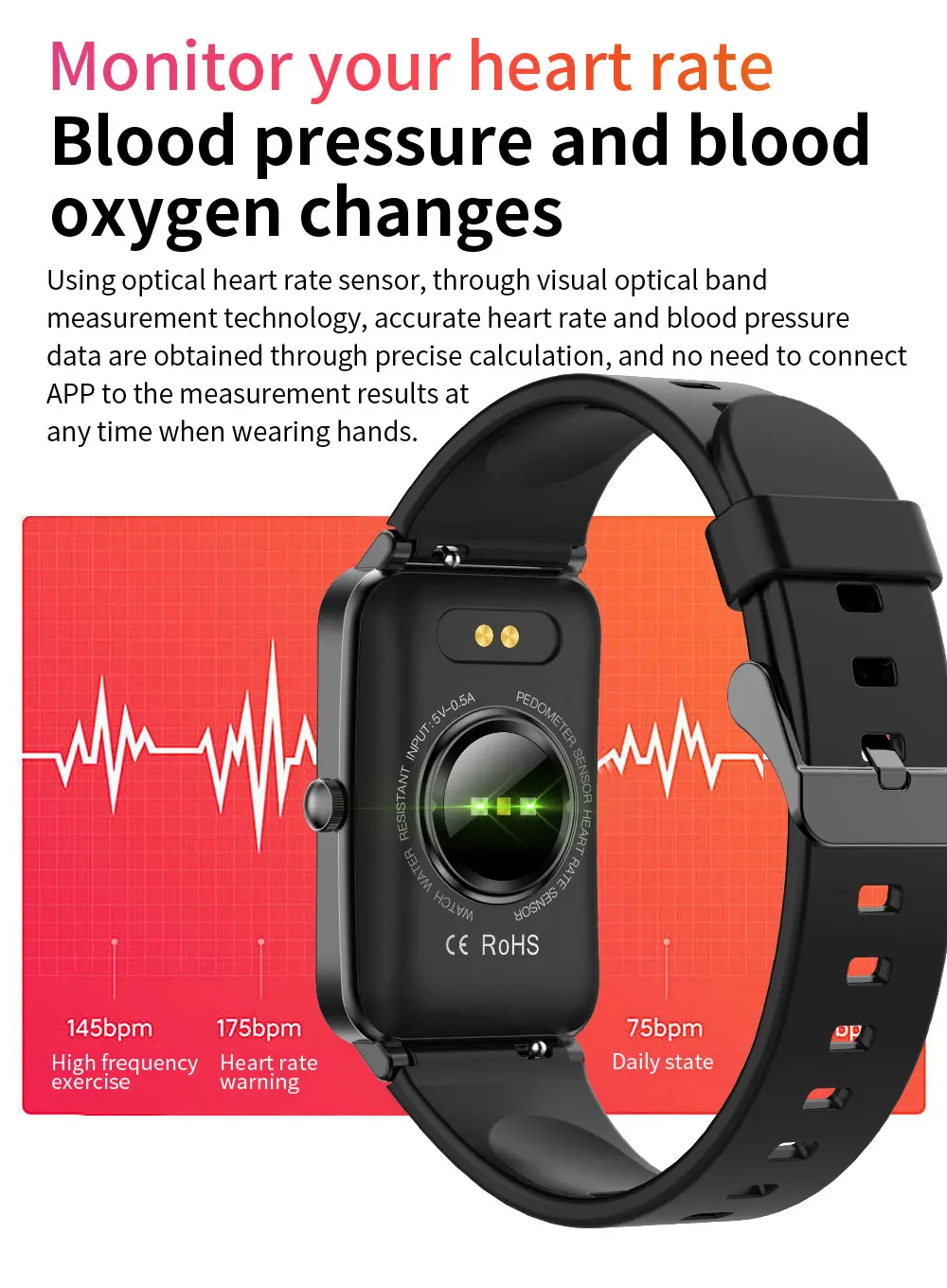 Zx18 Smart Watch 1.57 Inch Ip68 Waterproof Fitness Tracker Blood 