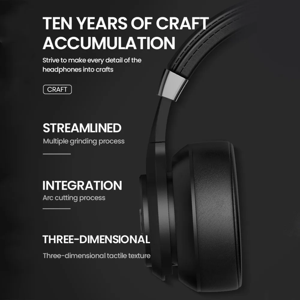Wireless Headphones Foldable Headset Stereo HiFi Bass Earphones Noise Reduction Double Moving Coils EQ Mode