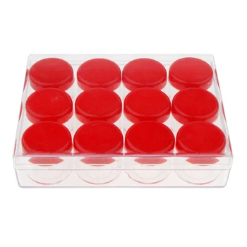 

12 Clear Round Plastic Jewelry Box Small Pill Beads Storage Containers Case