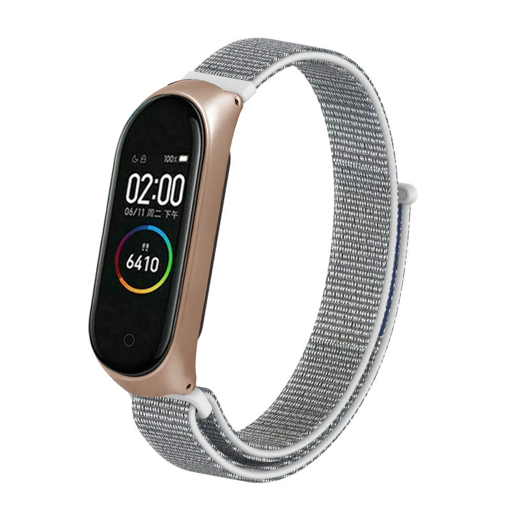 White Gold Смарт часы браслет нейлоновый ремешок для Xiaomi mi Band 3 4 mi Band 4 3 ремешок браслет из нержавеющей стали ремешок - Цвет ремешка: White Gold