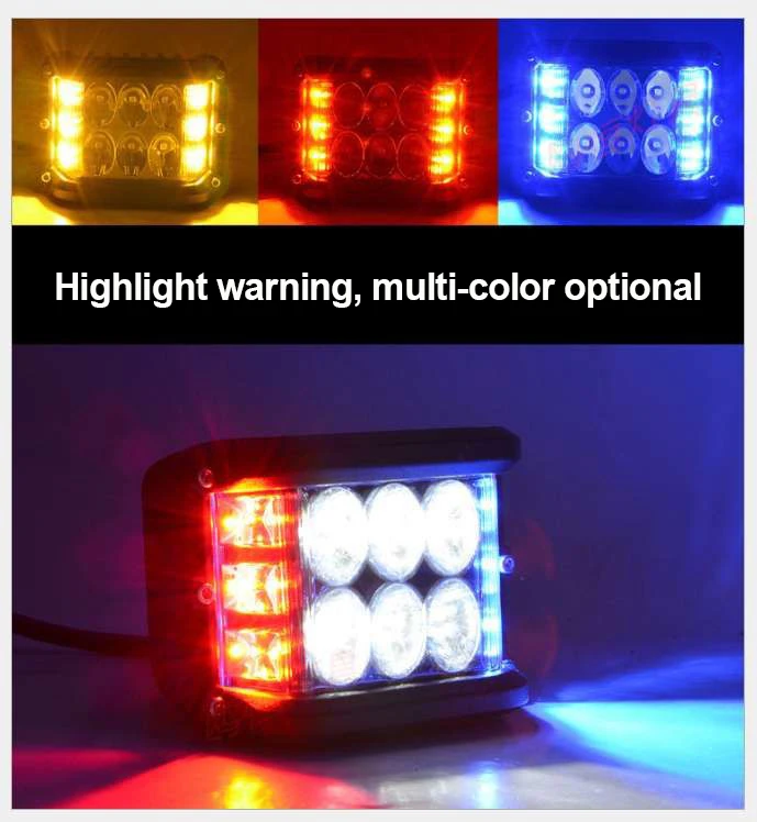 smart spotlight bulbs 2PCS LED Police Lights  Flashing Warning Led Pods Work Light Bar White & Amber Strobe Lamp Flasher Combo For ATV SUV TRUCK recessed spotlights