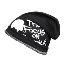 Мужская и женская зимняя шапка, Толстая теплая облегающая шапка, шапка бини с бархатной подкладкой, шапка с защитой ушей, Повседневная громоздкая шапочка, Новинка