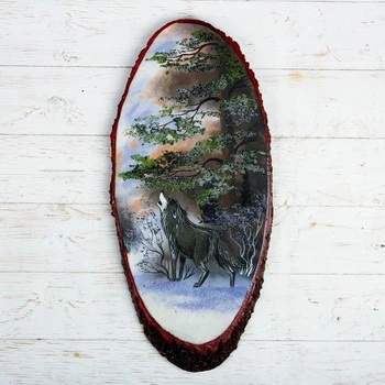 

Panel on saw cut "Winter. Wolf", 57-62 cm, stone chips, vertical 4022888