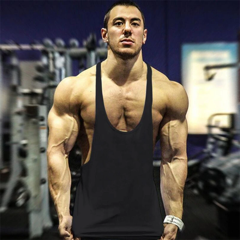 Canottiera Stringer Uomo Per Palestra | Cotone Elastico, Design Racerback | Bodybuilding E Allenamento