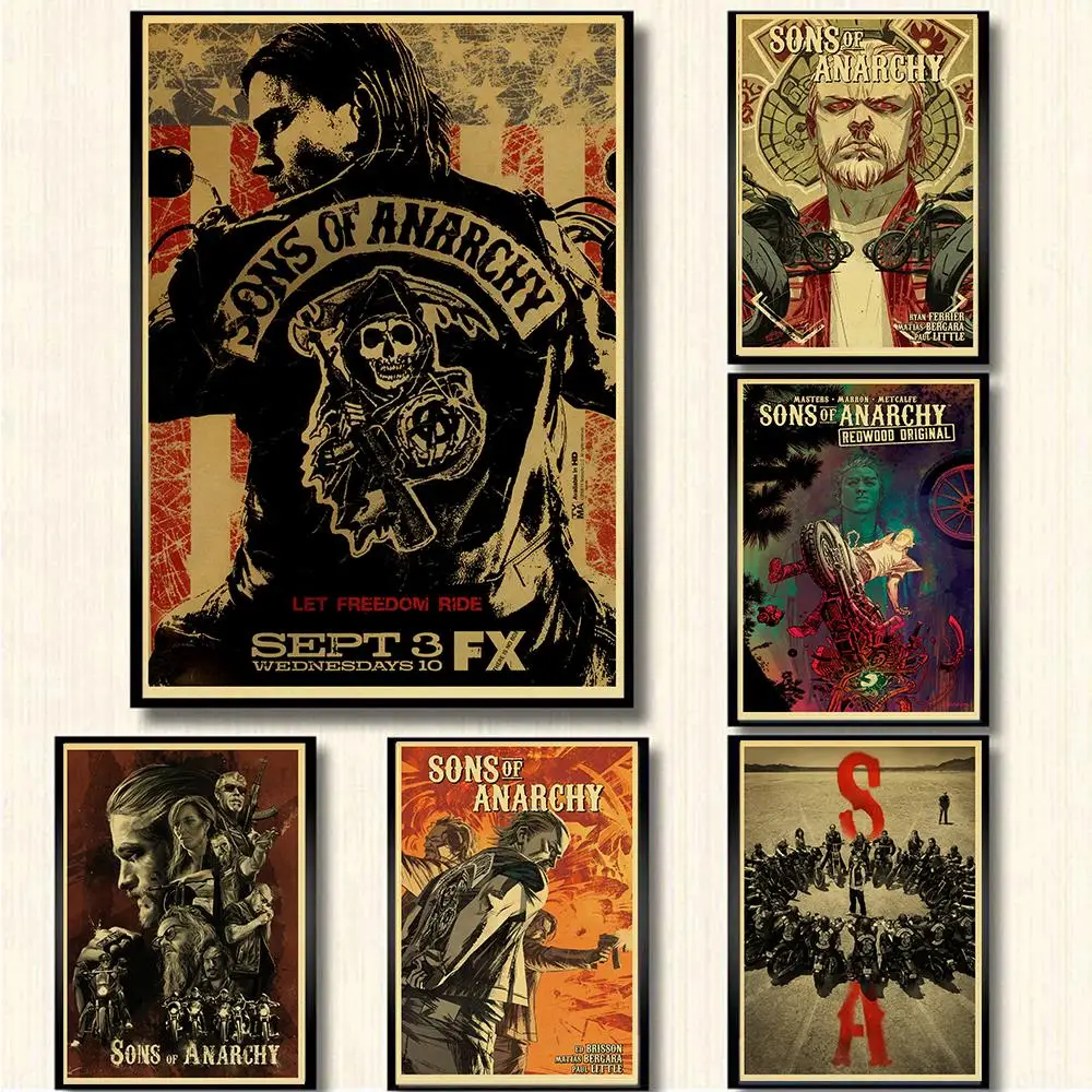 Retro poster of classic TV series Sons of Anarchy Painting Wall Poster Modern Art Poster Modern Home/Bar/ Room Decoration