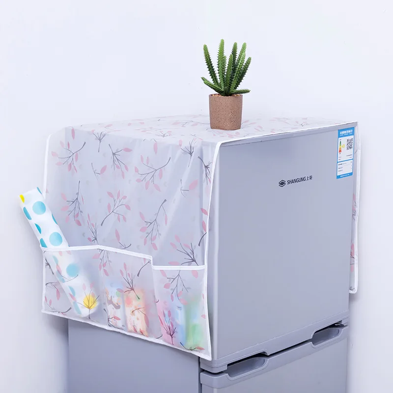 Бытовой PEVA водонепроницаемый пылезащитный чехол для холодильника сумка для хранения инструмента Крышка для холодильника органайзер для холодильника кухонная утварь - Цвет: flower