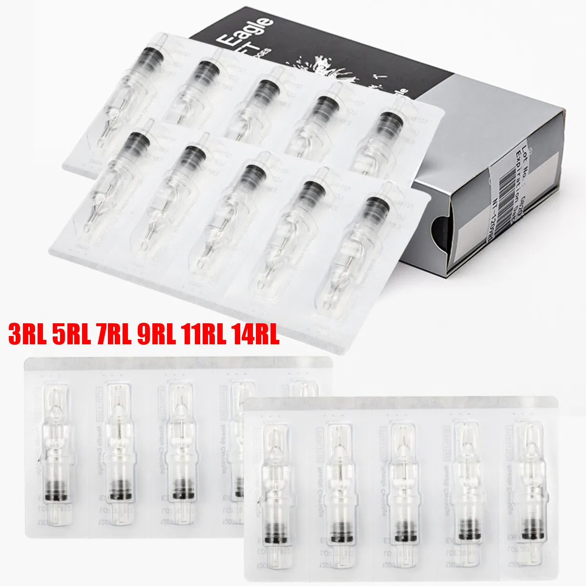 

Tattoo Needle 20pcs Disposable Sterilized Professional Permanent Makeup Needles For Eyebrow lip Transparent Silicone Machine RL