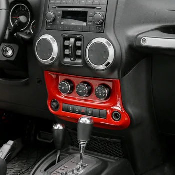 

Button Decoration Trim ABS Red For Jeep Wrangler JK 2011-17 1pc Air Conditioner