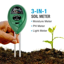 Medidor digital 3 em 1, testador de umidade do solo, medição de intensidade de luz solar, instrumento de análise