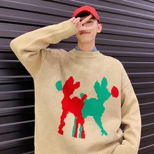 Winter Sweater Men's Warm Fashion Print Casual Knit Sweater Man Sweter Clothes Wild Loose Long-sleeved Pullover Men M-2XL Winter Sweater Men's Warm Fashion Print Casual Knit Sweater Man Sweter Clothes Wild Loose Long-sleeved Pullover Men M-2XL