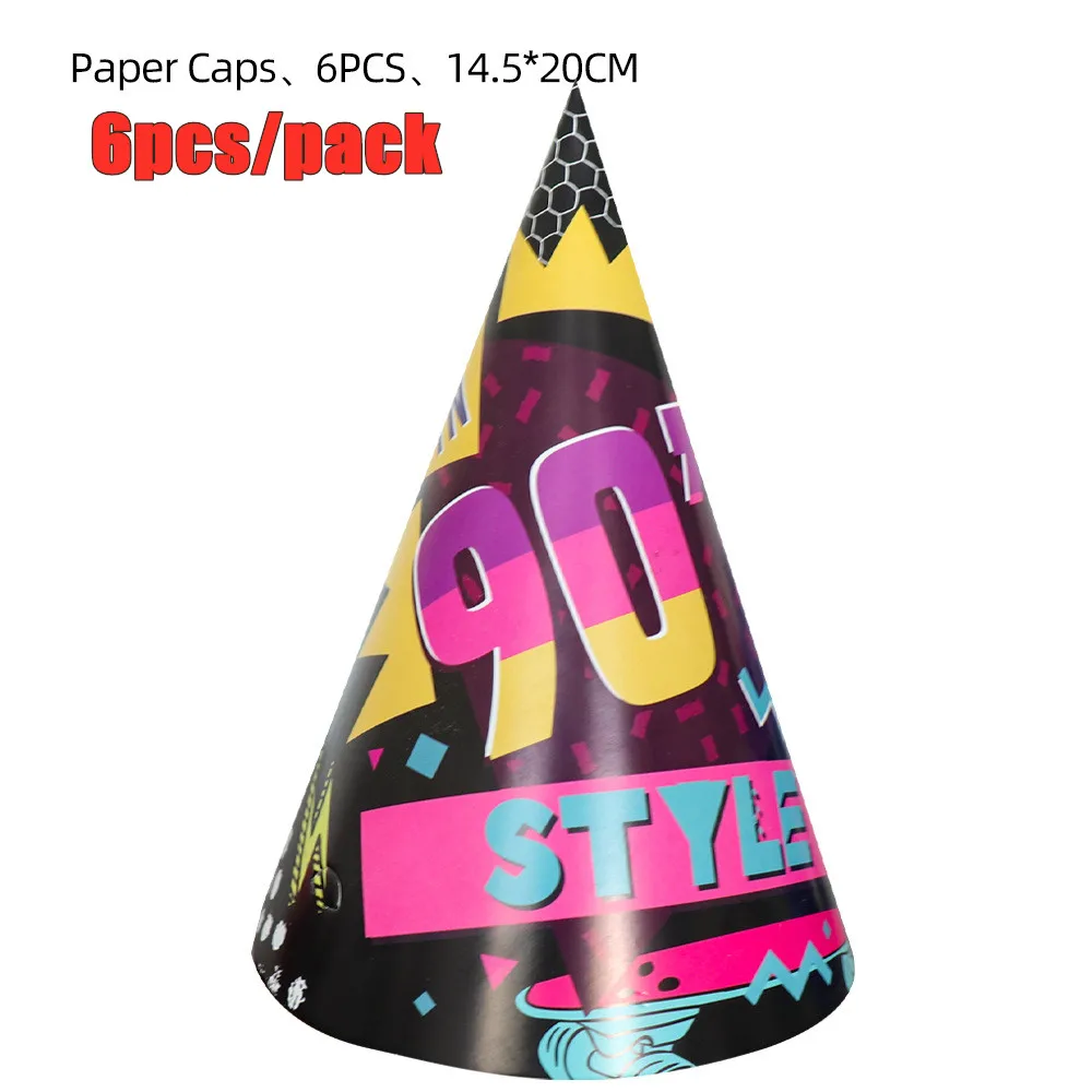 Hip Hop 90‘s Party Disposable Tableware Set Party Table Decoration Paper Cups Plates Straws Retro Disco Birthday Party Supplies 