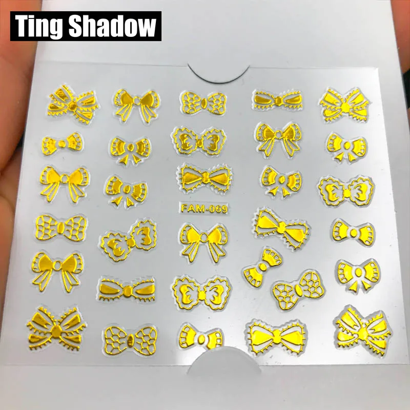 60pcs FAM069 1 Набор = 60 шт брендовых металлических наклеек для ногтей - Цвет: 60pcs FAM069