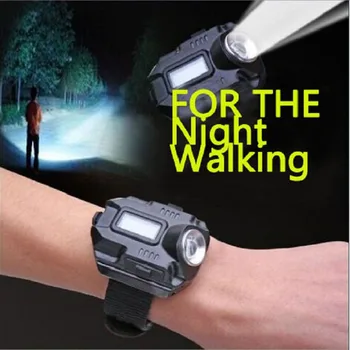 

Portable Wrist Light XPE Q5 R2 LED Wrist Watch Flashlight Torch Light USB Charging Wrist Model Tactical Rechargeable Flashlight