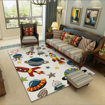 

Cartoon Explore Universe Mystery Printed Pattern Carpets Rugs For Children Bedroom Non-slip Table Chair Mat alfombras vloerkleed