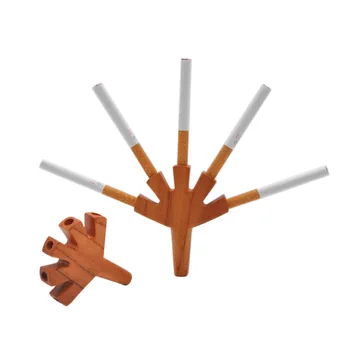

Palm Shape Wood Five 5 Joint Holder Cigarette Rolling Cone Smoking Pipe Holder 8MM King Size Rolling Papers Wood Tobacco Pipes
