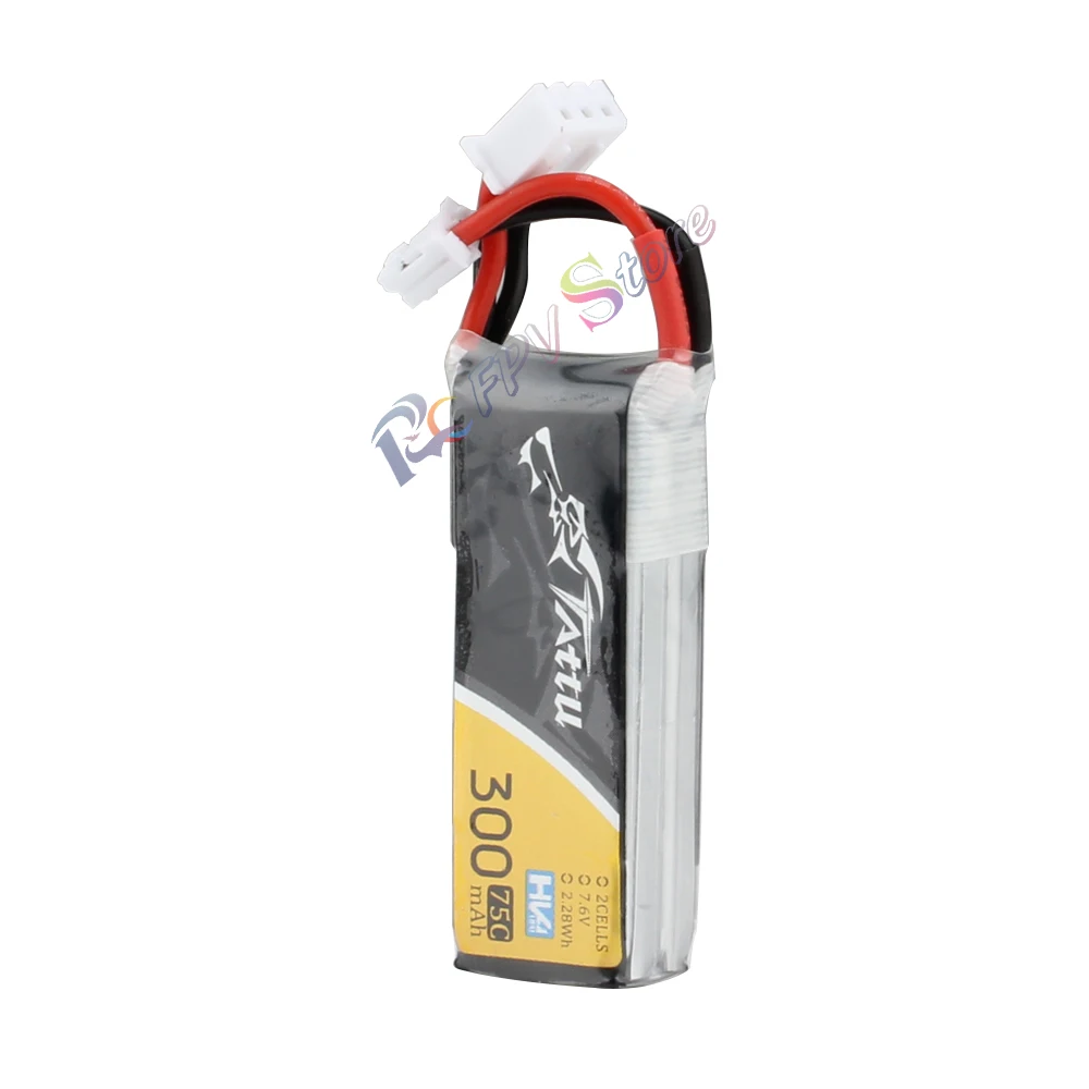 4 шт. Tattu 300 мАч 7 6 В 75C 2S1P HV Lipo аккумулятор с фоторазъемом для радиоуправляемого FPV