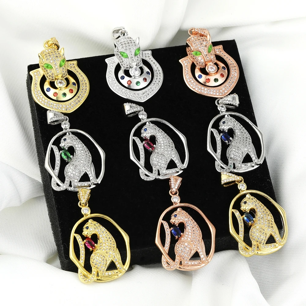 juya✨ Juya 18K Real Gold Plated Paved Cubic Zirconia Creative Panther