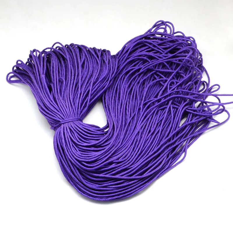 Mauve 100 м/пачка dia2мм веревки из полиэстера и спандекса нить DIY ювелирные аксессуары поиск ожерелья браслеты принадлежности для изготовления - Цвет: Mauve