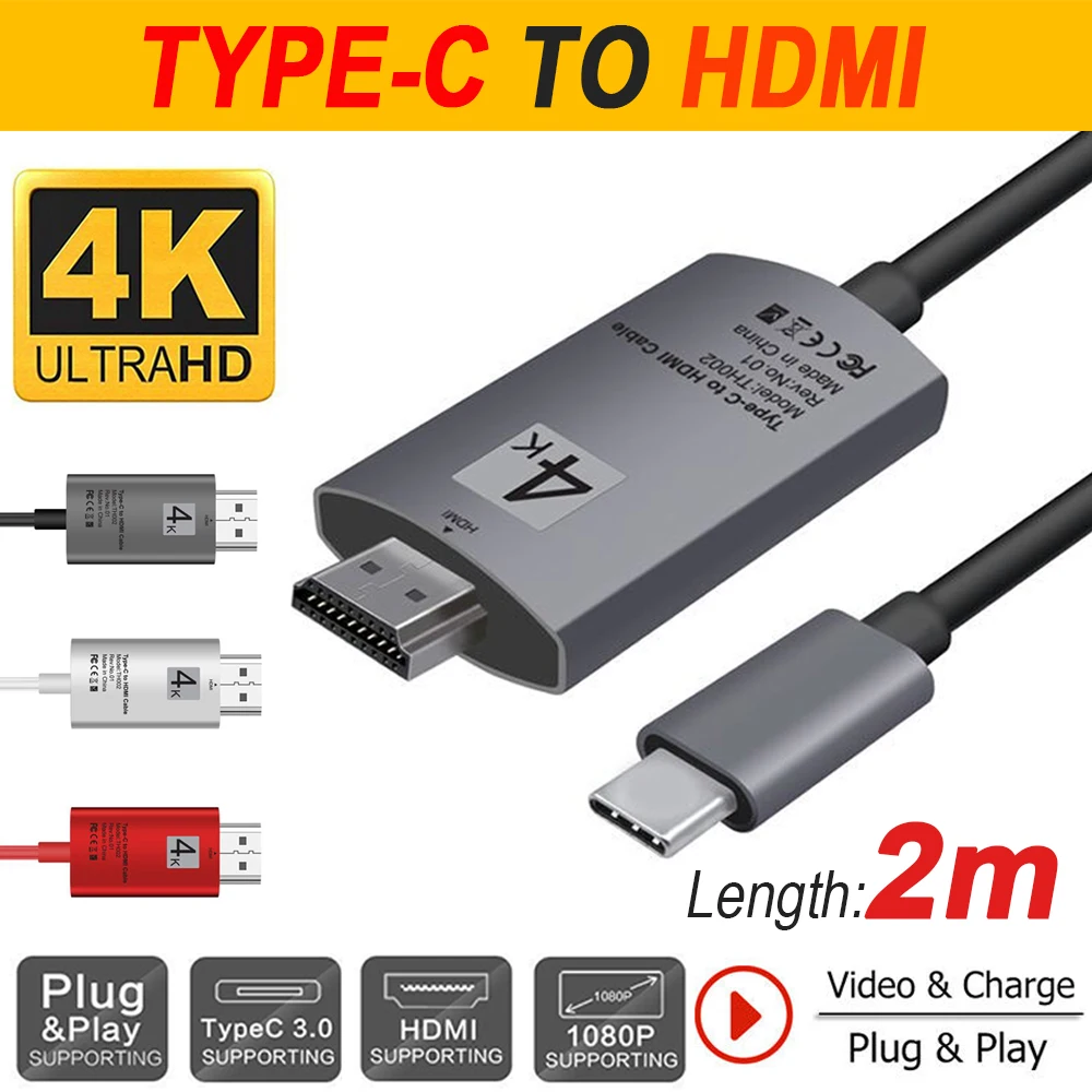 USB C кабель 4K USB3.1 для Samsung Galaxy S8 Macbook Chromebook Type HDMI адаптер штырь HDTV D30|Кабели VGA| |