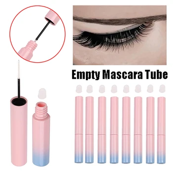 

5/10pcs 7ML Gradient Pink Mascara Tube Blue DIY Mascara Empty Tube with Thin Brush Head Refillable Makeup Tools