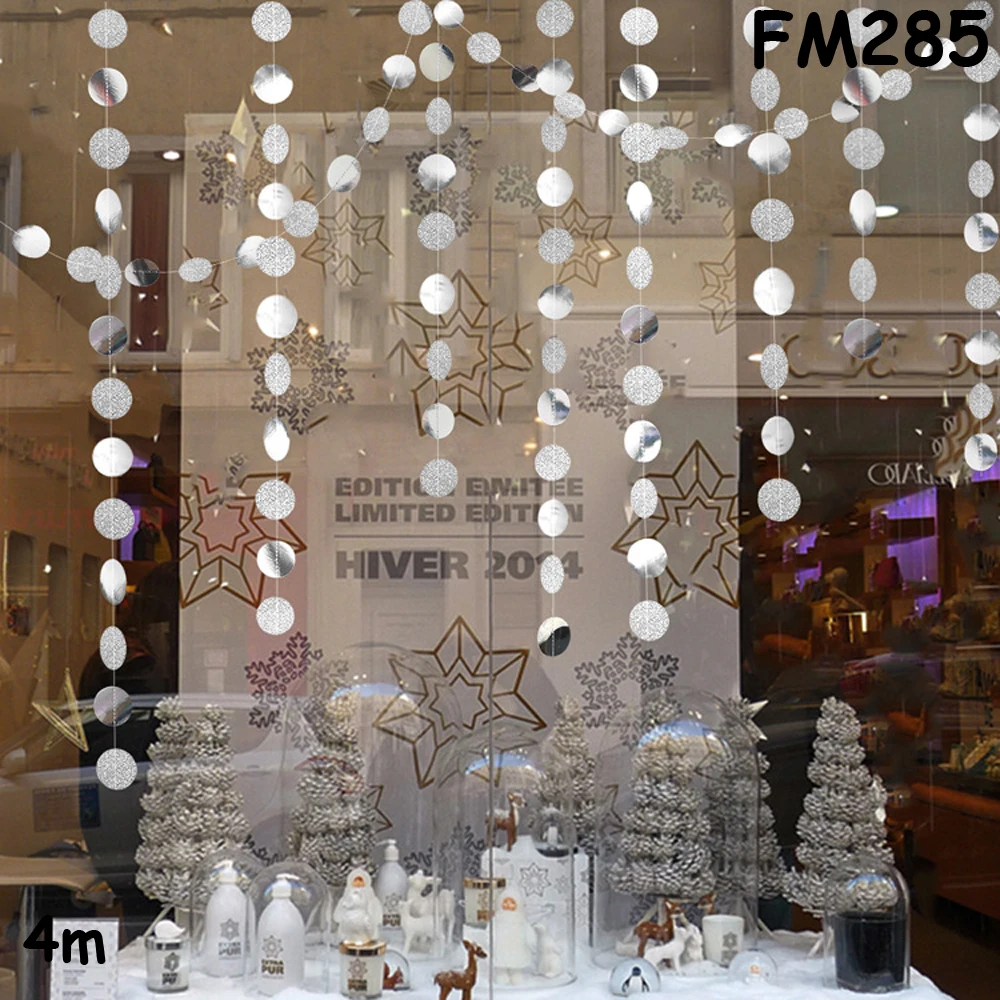 FM285 Рождественские украшения для дома, 4M, Мерцающая звезда, снежинка из бумаги, гирлянды, кулон, год, Декор, Noel Navidad, украшения, Kerst - Цвет: FM285
