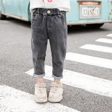 Autumn New Style Children‘s Jeans Children Solid Color Versatile Trousers Baby Girls Korean-style Jeans Fashion