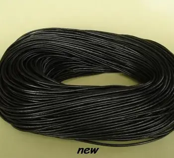 

1 5mm 100 meter hirt54ty factory color Jewelry Black brown WHITE real Round Genuine Leather cords Bracele Cord string Rope