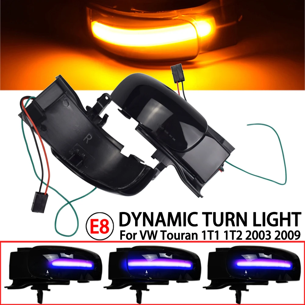 MKptopia 1 Paire Clignotants LED Dynamiques Flèche Pour VW Touran 2003-2009 - Miroir Indicateur