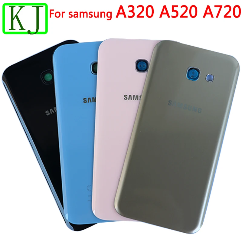 Для samsung Galaxy A3 A5 A7 A320 A520 A720 стеклянная крышка для батареи задняя дверь+ чехол для объектива камеры для a320 a520 a720