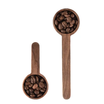 

1PCS Natural Walnut coffee scoop long handle measuring spoons coffee bean powder for barista Baking tool Measuring spoon 8g10g