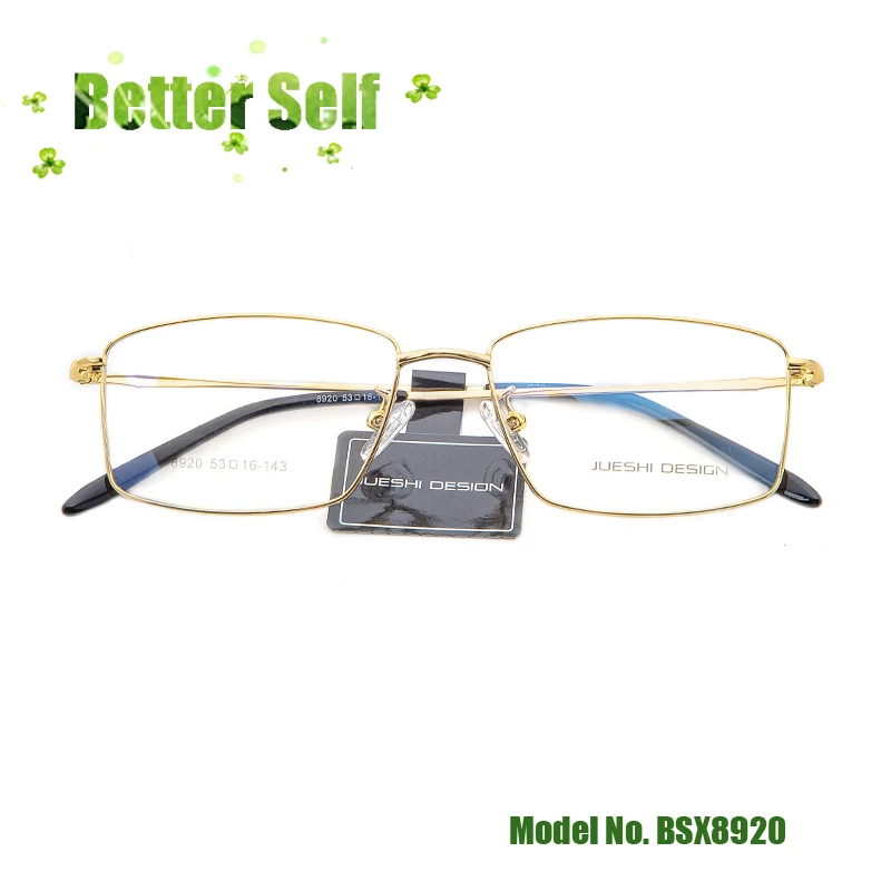 

Full Rim BSX8920 Eyewear Frame Thin Large Metal Eyeglasses for Men Square Light Luxury Business Glasses Can Equip Myopia Lens