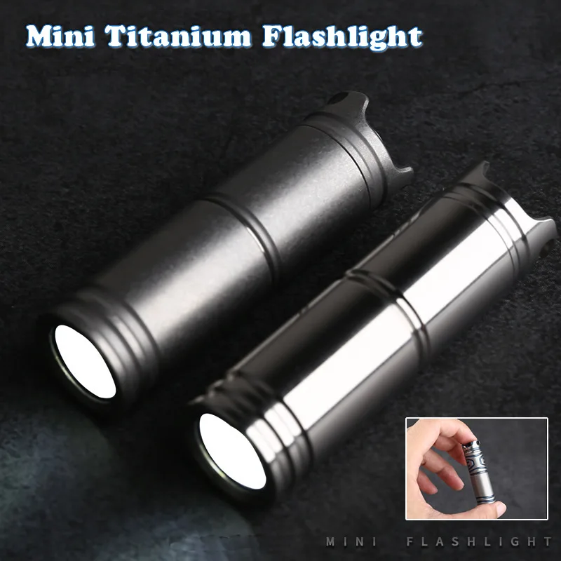 Mini Titanium Flashlight Waterproof Portable Rechargeable Cute Pocket Emergency Led Torch For Outdoor Camping Hiking Riding