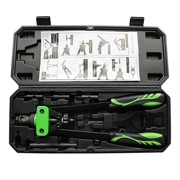 

New 13 Inch Rivet Nut Gun Kit Riveting Tool Heavy Duty Mini Hand Riveter Blind Rivet Gun Tool Gutter Repair Tool Set M3 M4