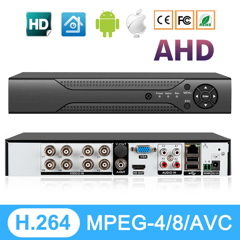 DIDIHOU 4CH 8CH 1080N AHD DVR HVR 4в1 видео рекордер для камеры ip аналоговая камера EU US UK AU