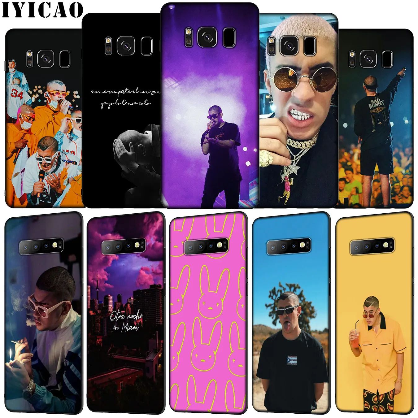 Мягкий силиконовый чехол для телефона IYICAO Bad Bunny Rap pop singer Samsung Galaxy S20 Ultra S10e S9 S8 Plus S6 S7