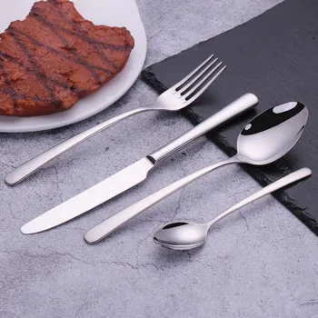 

Cutlery Knives Sets Silver Travel Kitchen Wedding Tableware 18/10 Stainless Steel Cutlery Kit Silverware Set Spoon Knife Set