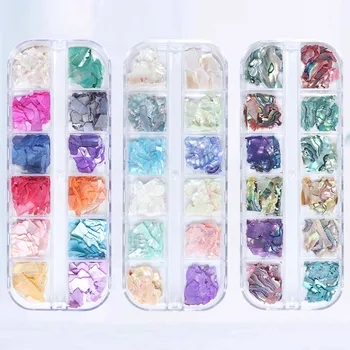 

3 Boxes Ultra-Thin Manicure Charm Irregular Glitter Patch Nail Stickers DIY Nail Art Shell Flakes Nail Art Accessories for Women