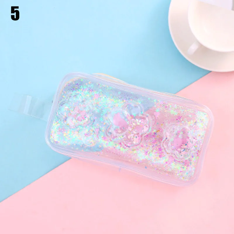Cute Cartoon Transparent Pencil Case School Office Stationery Makeup Bag O66 - Color: 5