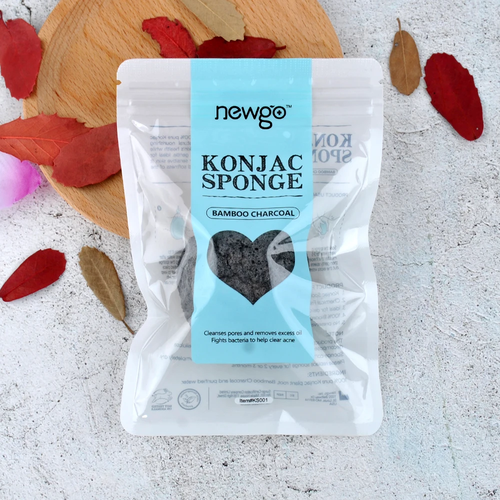 Черный Натуральная косметика Konjac, спонж для мытья лица, очищающая губка для лица, очищающая губка для отшелушивания, спонж, инструменты для макияжа - Цвет: Черный