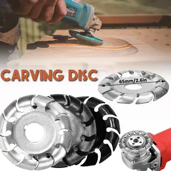 

12 Teeths 65mm Wood Carving Disc for 100/115 Angle Grinder 16mm Bore Wood Shaping Grinder Disc Woodworking Tool