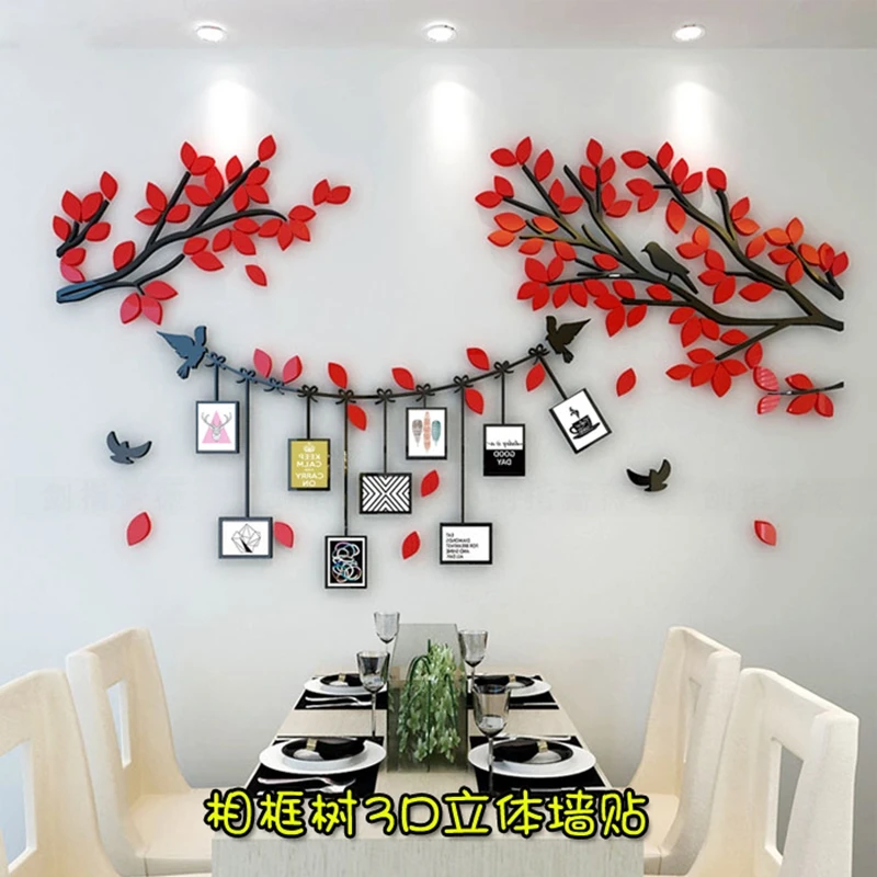 Autocollant 3d Mural Arbre À Fleurs  Style Européen, Stickers Décoratifs  De Salon, Décoration D'art Pour La Maison, Affiche Murale, Papier Peint  Acrylique Solide - Stickers Muraux - AliExpress