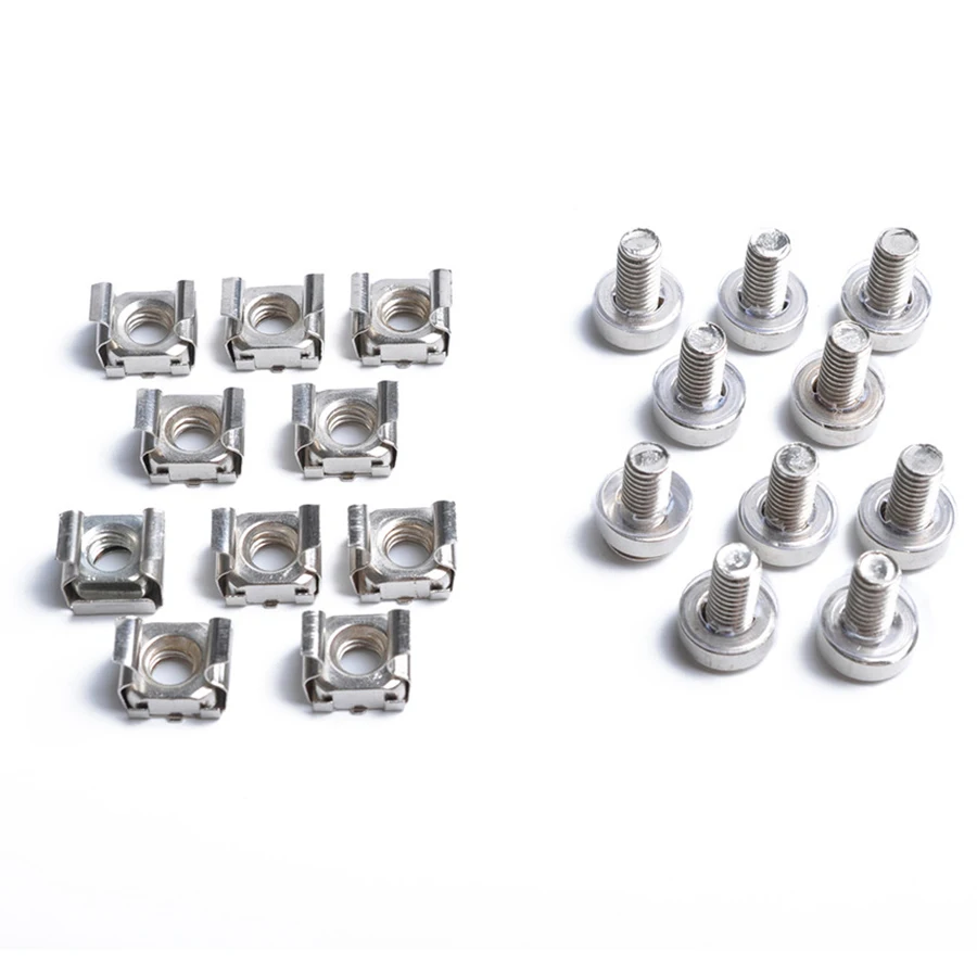 50 комплектов M6x16mm аппаратные гайки с квадратным отверстием для серверной стойки и шкафа с монтажными винтами шайбы