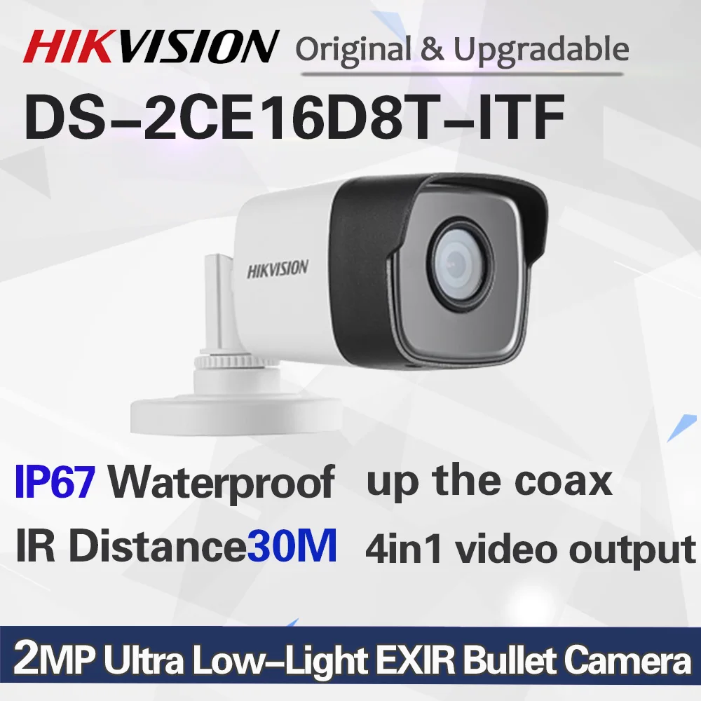 DS-2CE16D8T-ITF 2MP Ультра низкий светильник EXIR Bullet cctv камера ip67 1080p turbo HD tvi камера 30m IR