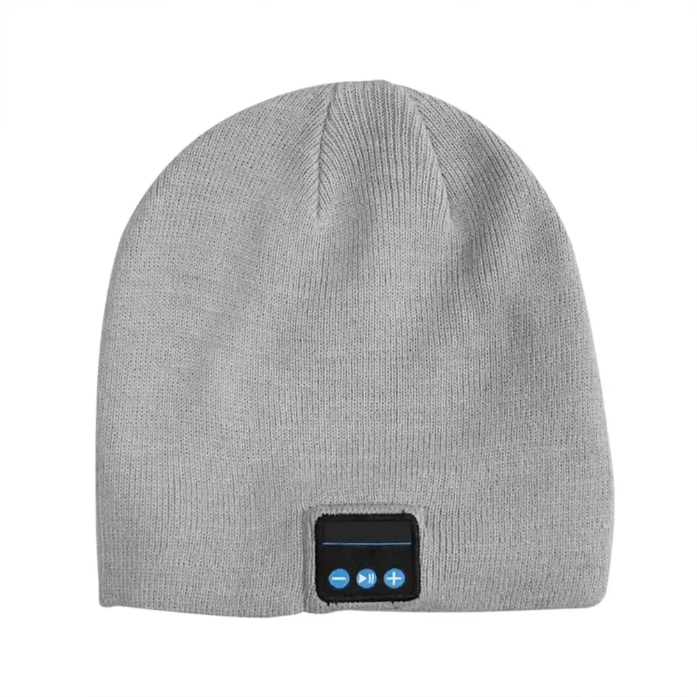 Новинка Bluetooth наушники музыкальная шапка 5,0 зимний беспроводной колпачок для наушников 6 цветов Мягкий Вязаный музыкальный для зимних видов спорта - Цвет: Gray