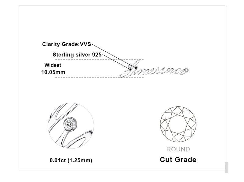 Ювелирный дворец Алфавит слова конечность кулон на счастье с 18 дюймов цепочкой кубического циркония 925 новые ювелирные украшен