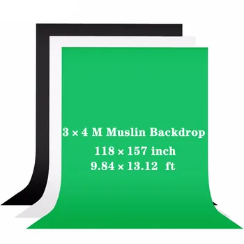 

3×4m Black White Green Fotografia Cotton Muslin Photo Chroma key Backgrounds Studio Photography Screen Chromakey Backdrop Cloth