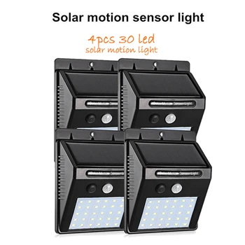 

2/4PCS 30/48 LED Solar Light Super Bright solar Lamp motion Outdoor Wall Yard Garden 3 Modes waterproof garage security lights